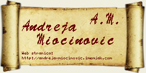 Andreja Miočinović vizit kartica
